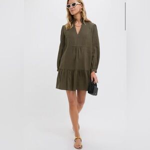 NWT Tuckernuck Fall Office Dress: Olive Green Palmerston Dress with Pockets